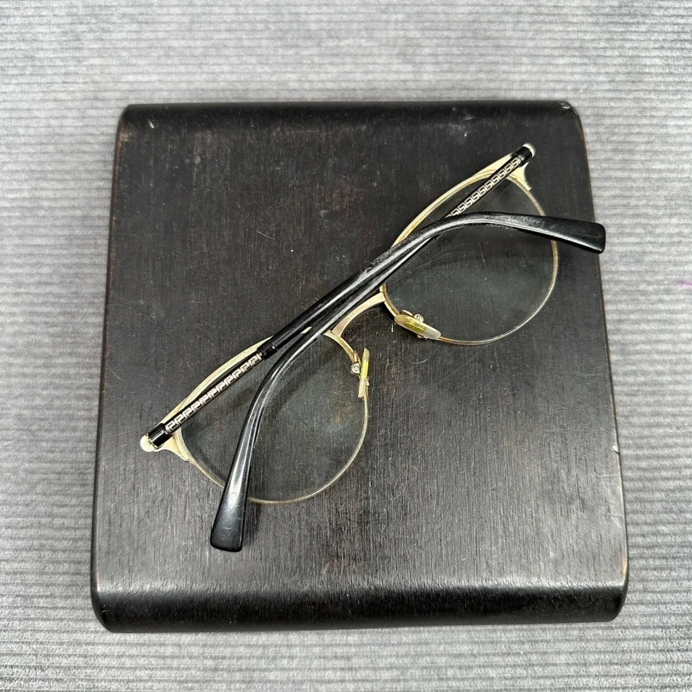 Versace Mod 1247 1252 Black Gold Greek Key Cat Eye Y2K Eyeglass Frames 52-17-140